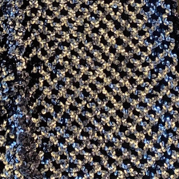 Vintage Silver Sequin Open Front Cardigan - Picture 3 of 4